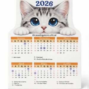 Calendário branco tigrado