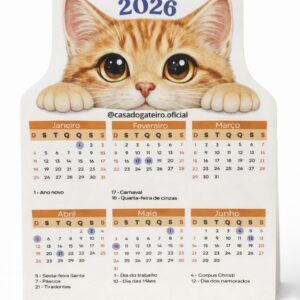 Calendário gato laranja