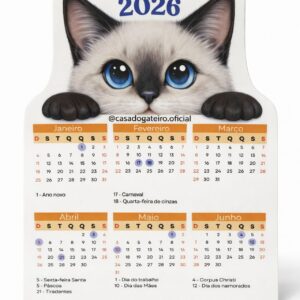 Calendário gato siamês