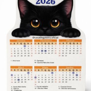 Calendário gato preto